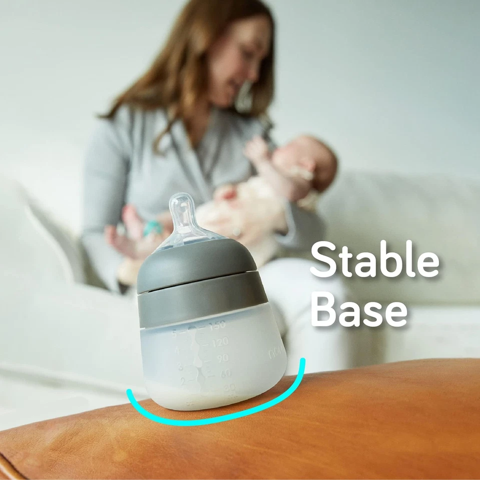 Biberones de silicona flexibles Nanobebe, anticólicos, sensación natural, no colapsantes Foto 4 de 4