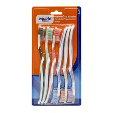 Equate Manual Toothbrushes   Soft Bristles, Contoured Design, 6 Pack Value
