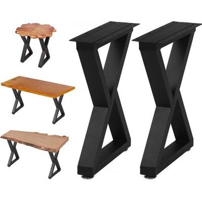 NXN-HOME 19'' Tall Metal Table Legs for Furniture, 19'' X 12.6'', Stain Black 