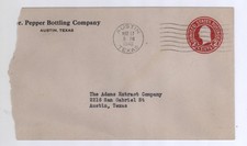 1940 Dr Pepper Bottling Co Cover to ADAMS EXTRACXT COMPANY, Austin TX