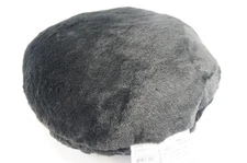 New Mainstays Faux Fur Round Decorative Throw Pillow 16" Black