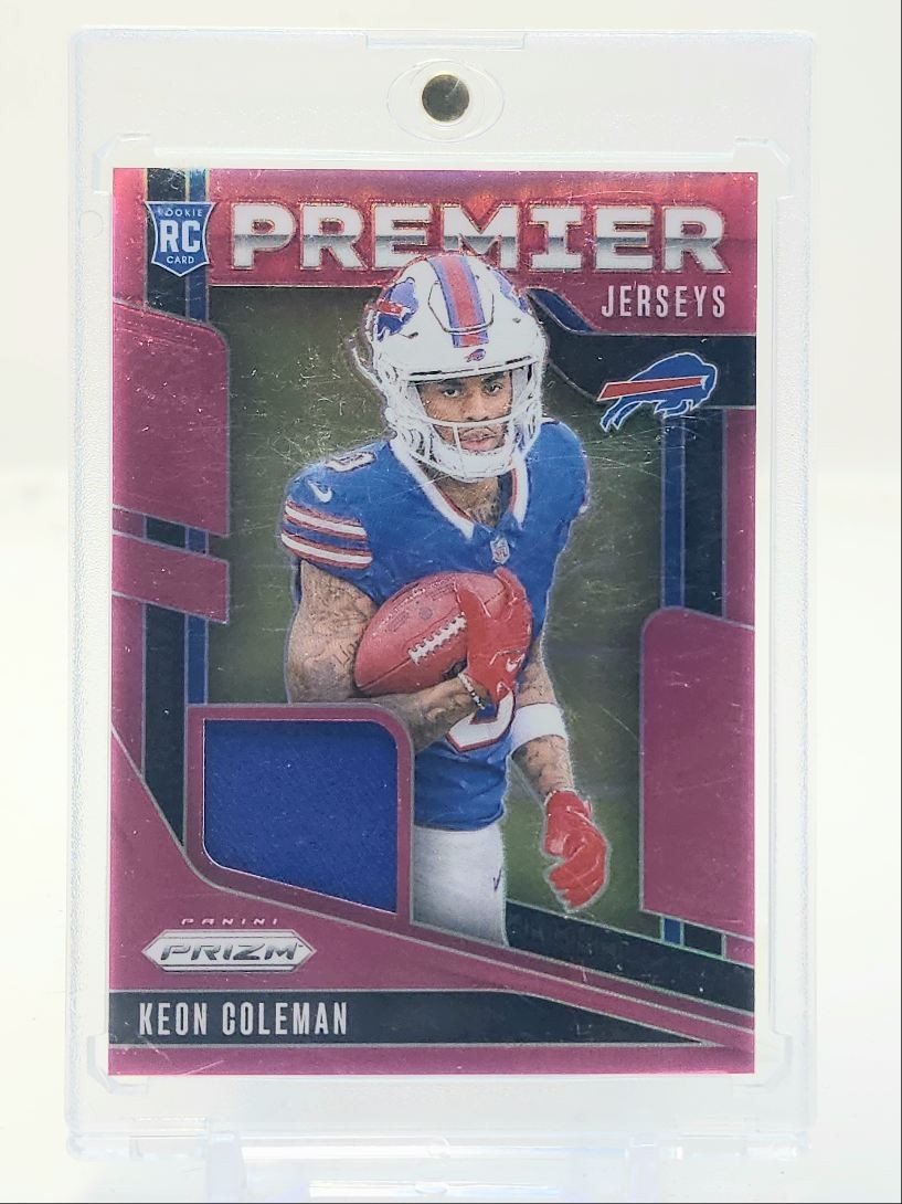 KEON COLEMAN 2024 PRIZM PREMIER JERSEYS ROOKIE PATCH PINK RC Q5911