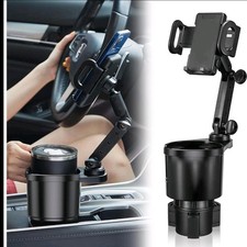 Car Cup Holder 2 In 1 Drink Expander With Phone Mount 360 Degree Compatible