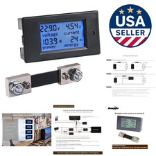 High Precision 100A Power Meter - LCD Voltage Current Display, Blue Backlight