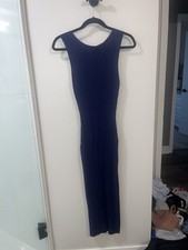 Pretty Garden, Navy Blue, Ribbed Maxi Dress, Size Small, New without tag