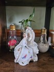 1950s Porcelain Mirrored Lady Trinket Powder Box Vanity Planter Vintage Decor — photo 10