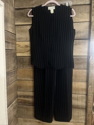 Vintage business suit with vest pin striped casual corner 8