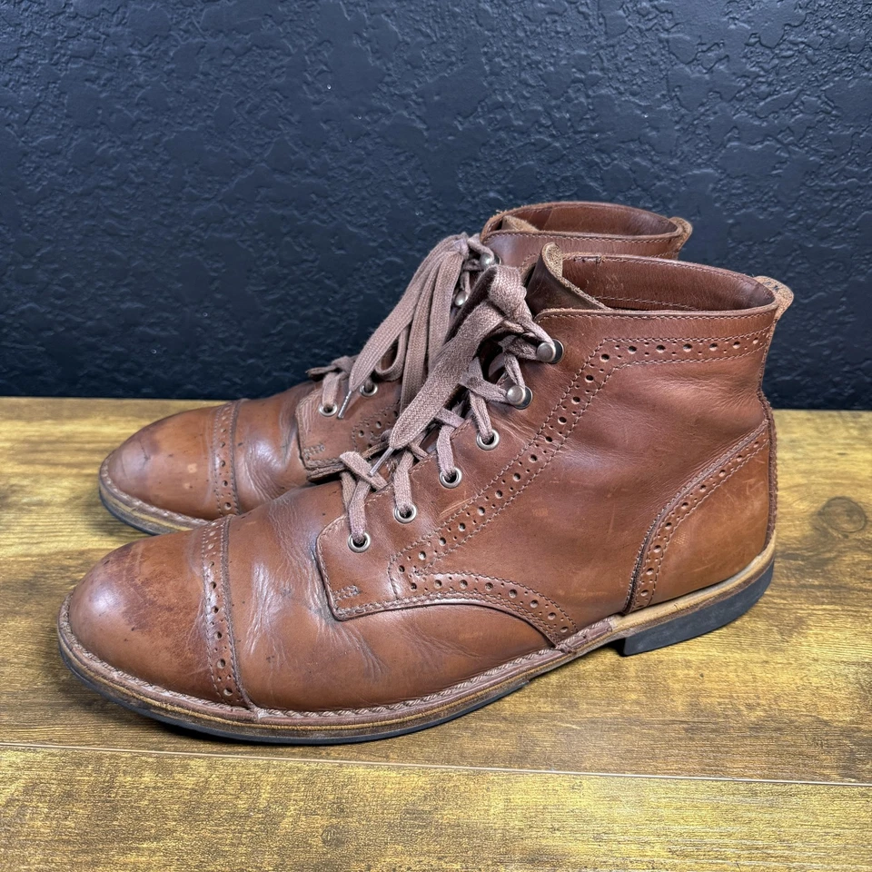 Danner Jack Brogue Brown Leather Cap Toe Mens US 14 Lace Up Ankle Dress - Image 4 of 4