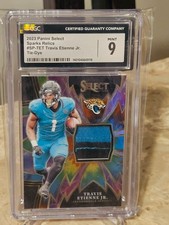 2023 Panini Select Travis Etienne Jr #SP-TET Sparks Relic Tie-Dye /25 CGC Mint 9
