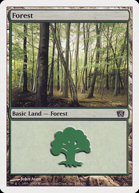 Forest NonFoil Eighth Edition 349 NM MTG