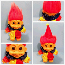 Troll Clown Russ 8" Red Hair Hat Circus Costume Lucky Toy Doll Figure Circus