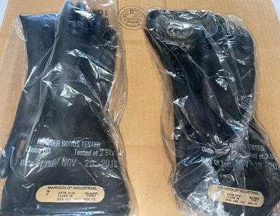 #ad #ad 3 Pairs Marigold CLASS 00 Type I Electric Linesman Insulating Gloves Black Sz 7 $49.49