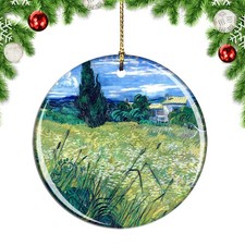 Van Gogh Green Wheat Field With Cypress Christmas ornament city travel souvenir