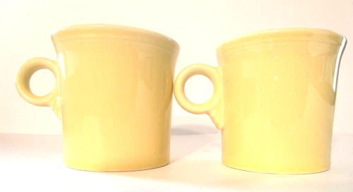 HLC Fiestaware Yellow Coffee Mugs Ring Handles 10 oz Set of 2
