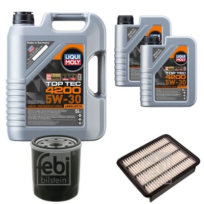 FEBI BILSTEIN Inspektionspaket 7L Liqui Moly Top Tec 4200 5W-30 für Toyota Land