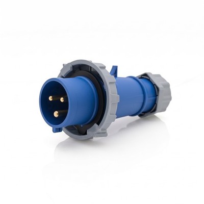 CEE Starkstrom Stecker Industriestecker IP67 Blau 32A 3-polig, 230V CE, SB, RoHS