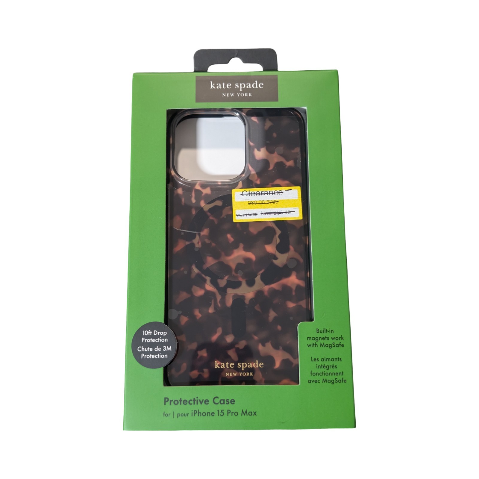 C6O Kate Spade New York Apple iPhone 15 Pro Max w/ MagSafe Tortoise Shell