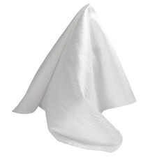 Deluxe White Glow Silk Dupioni Pocket Square 100 Silk - Full-Sized 17"x17"