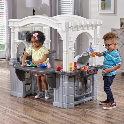 Step2 Grand Walk-in Kitchen & Grill Kids Playset Indoor/Outdoor Kitchenette I...