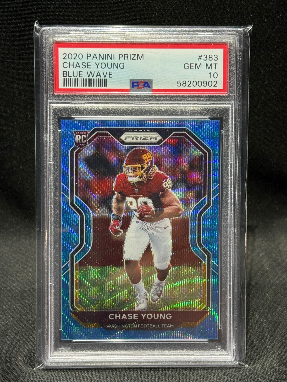 2020 Panini Prizm - Rookie Chase Young #383 Blue Wave Prizm 168/199 (RC)