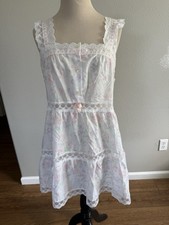 VTG Lorraine Pink/White Babydoll Nightgown Floral Women s Large