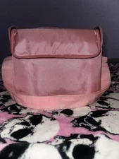 Pink Makeup Case with Carry Strap Travel Cosmetic Bag Organizer