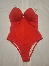 Red One-Piece Swimsuit Soft Stretch Supportive Fit