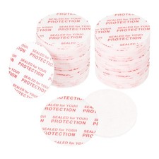 150Pcs 24mm/0.94" Adhesive Round PS Pressure Sensitive Seals Red Text, White