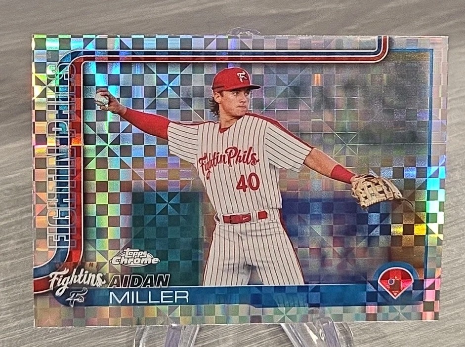 Aidan Miller 2025 Topps Pro Debut Chrome X-Fractor #PDC-113 Phillies