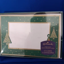 2 VTG HALLMARK BOXED CHRISTMAS CARDS 12 CARDS/ENVELOPES NEW IN BOX PHOTO HOLDER