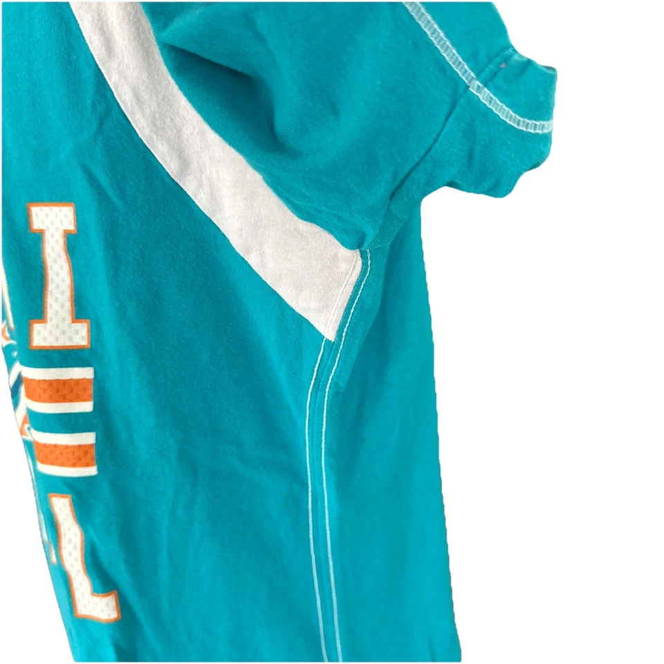 Majestic женщин L футболка Miami Dolphins NFL команды логотип v-образным вырезом Aqua белый Miami - Изображение 4 из 4