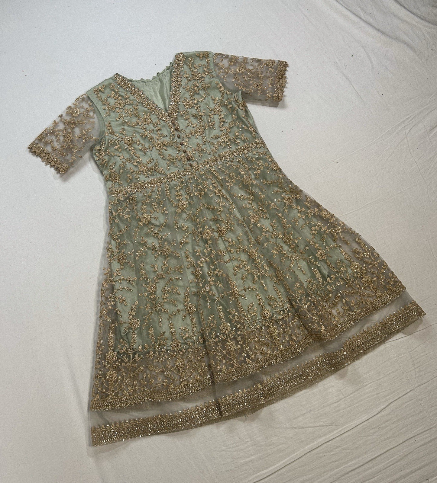 True VTG Handmade 60s Traditional Pakistani Bridal Dress L B