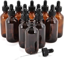 Tincture Bottles with Dropper 12 Pack 2 Oz Amber Glass Dropper Bottle