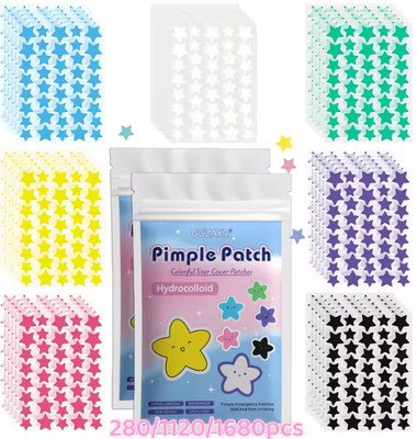 280Pcs Star Pimple Patches Hydrocolloid Acne Spot Cover Colorful Invisible Teen