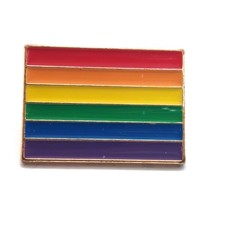 Rainbow Stripe Enamel Pin Flag Rectangle Colorful Pride LGBTQ Equality Support