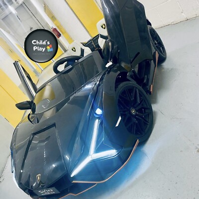 Kinder Elektro Mitfahrauto 2 Sitze 24V XL Größe Lamborghini Sian mit Drift / SCHWARZ