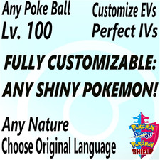 POKEMON SWORD and SHIELD ANY SHINY Pokemon Fully Customizable Any held item