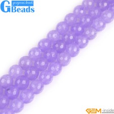 Light Purple Jade Faceted Round Beads for Jewelry Making Free Shipping 15"