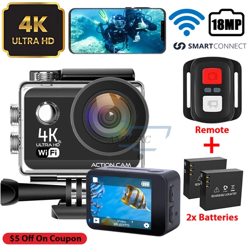 4K Action Camera Sport Video Underwater Waterproof Camera Wifi Remote For Go Pro
