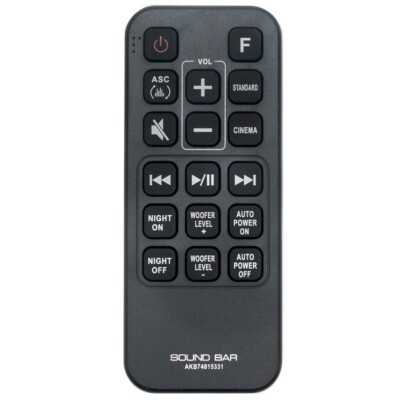 AKB74815331 Replace Remote Control for LG Sound Bar SJ3 SJ4 MA5 SPJ4BW SPH5BW