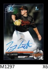 1-2017 BOWMAN CHROME DRAFT AUTO ZAC LOWTHER ORIOLES QTY