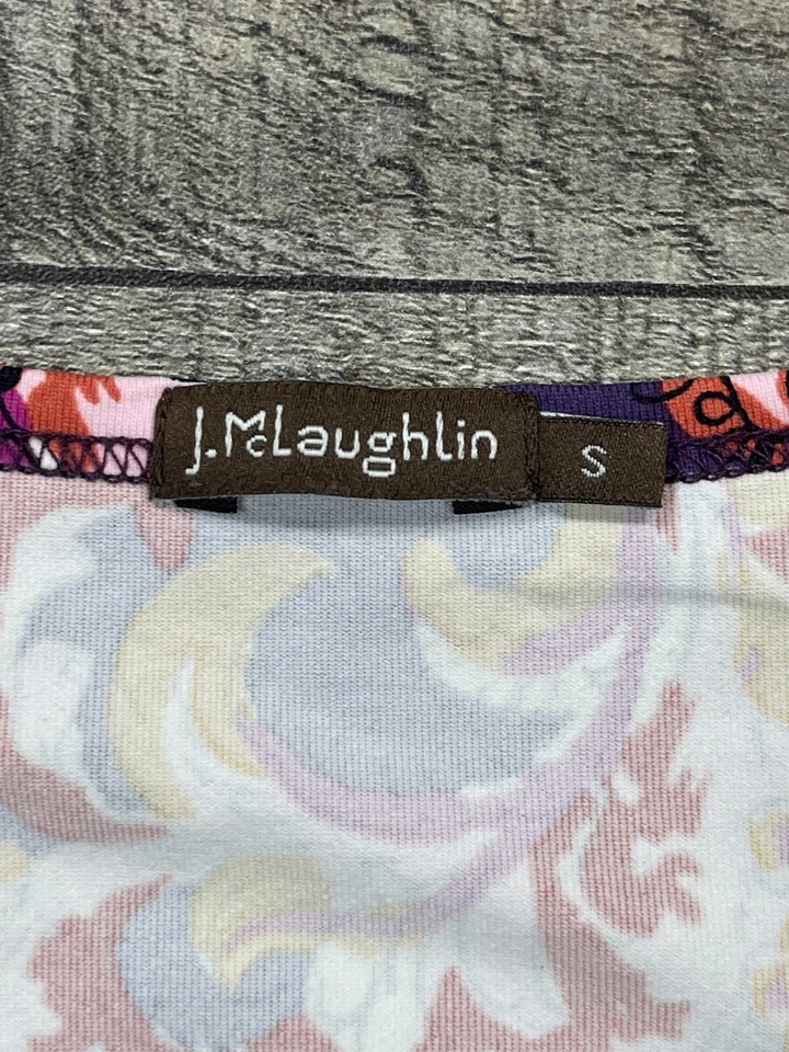 Camisa Pullover J McLaughlin Para Mujer Pequeña Púrpura Cachemira Floral Informal Foto 2 de 4