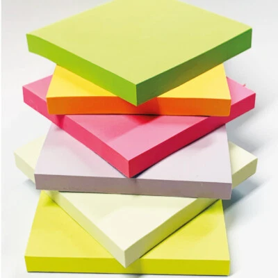 POST-IT Assorted Neon/Pastel Removable Sticky Post It Coloured Notes Pads 76x76mm 100s/s