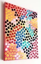 A.Z. Davis 12" x 9" Painting Colorful Modern Pop Folk Still Life Fantasy Art