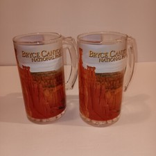 Vintage Pair of Bryce Canyon Glass Mugs with Handles