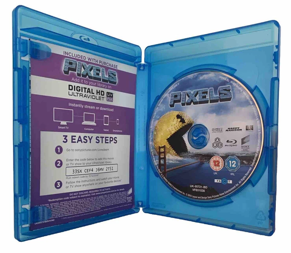 Pixels Blu Ray Region Free, 2015 “Thrilling Action & Stunning Visuals” - Image 4 of 4