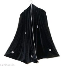 Black Velvet Silver Embroidered Dupatta For Women Traditional Indian Girls Wear