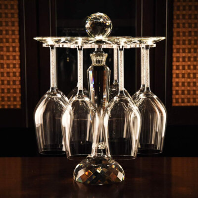 ColourTree Desktop Crystal Glass Stemware Rack Wine Glass Storage Stand Holder