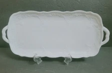 Home Essentials White 15.5" BASIC PORCELAIN Double Handled Plate Platter NWT