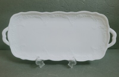 Home Essentials White 15.5'' BASIC PORCELAIN Double Handled Plate Platter NWT